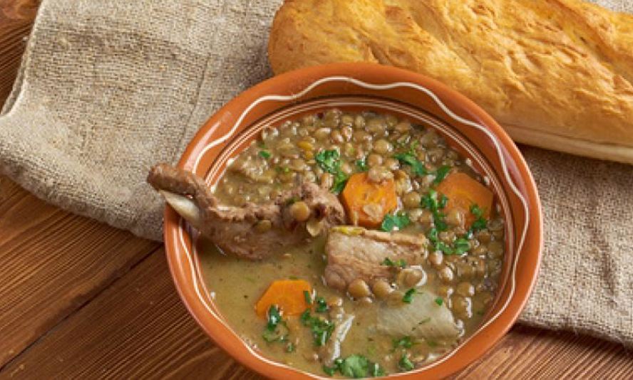 Рецепт французского супа с чечевицей и дижонской горчицей