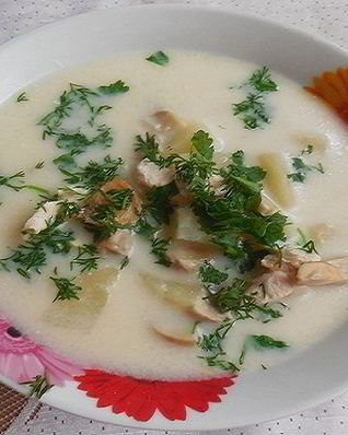 Грибной суп из шампиньонов с плавленым сыром