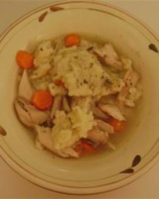 Густой куриный суп с клецками