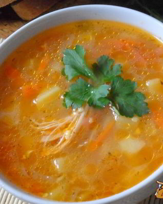 Куриный суп с кукурузной крупой