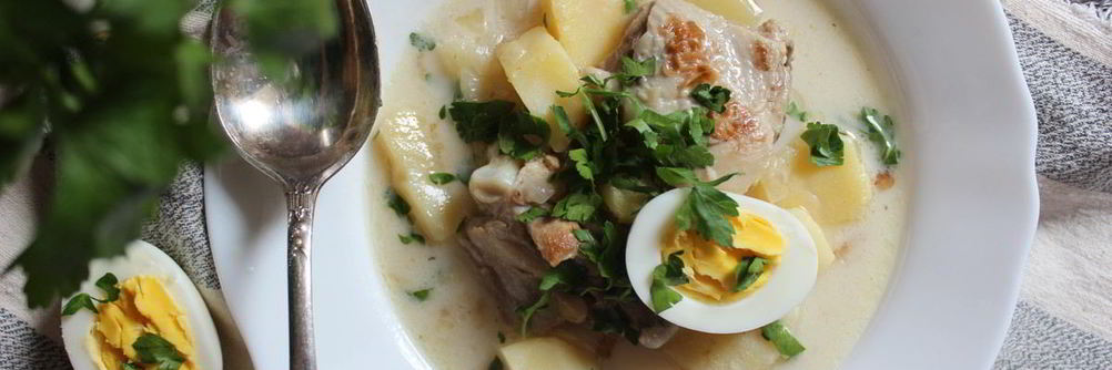 Куриный суп с яйцом и сливками