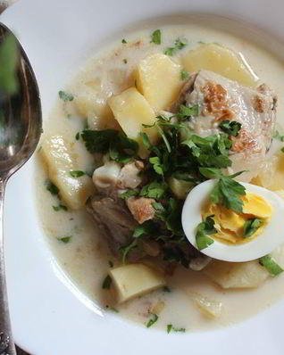 Куриный суп с яйцом и сливками