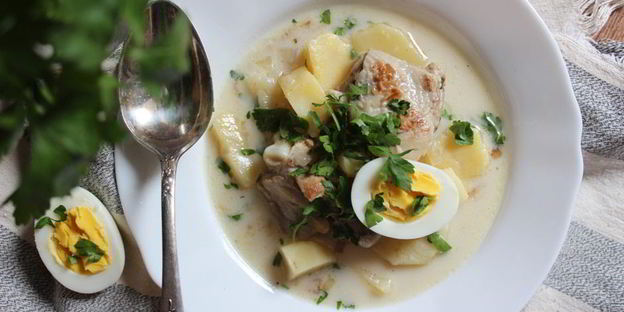 куриный суп с яйцом и сливками