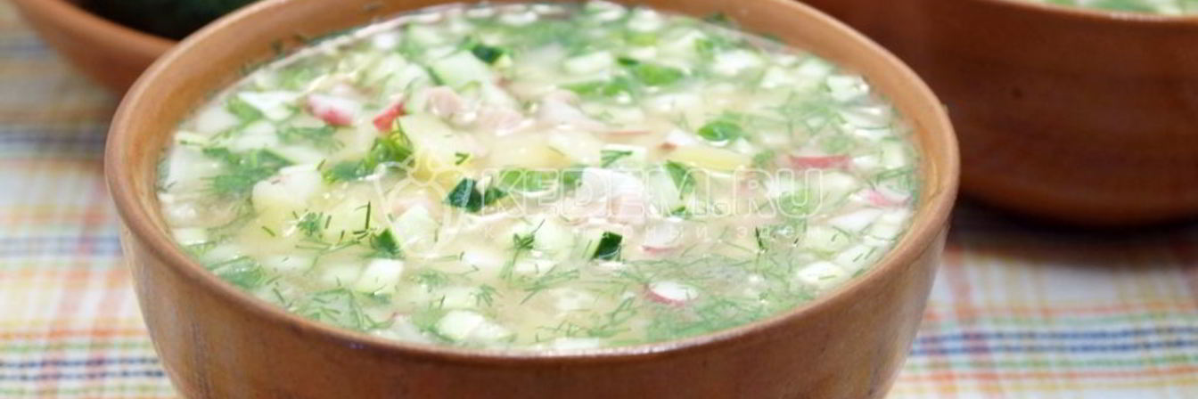 Окрошка с колбасой