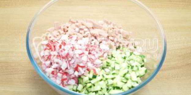 окрошка с колбасой