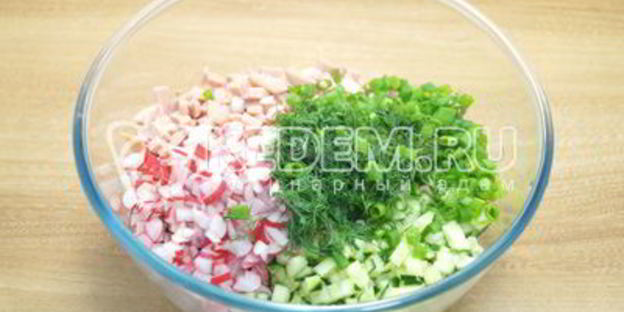 окрошка с колбасой