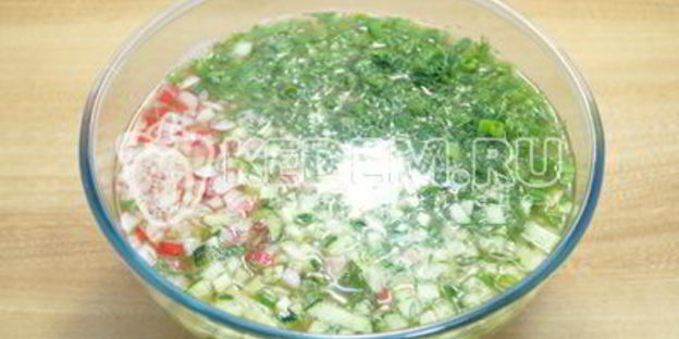 окрошка с колбасой