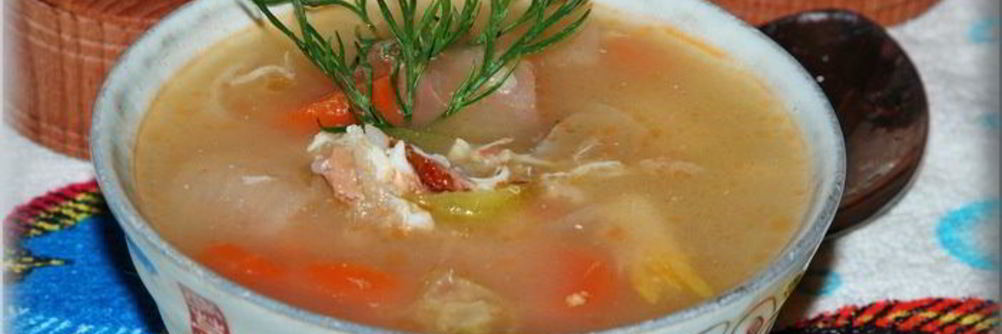 Рыбный суп с икрой мойвы