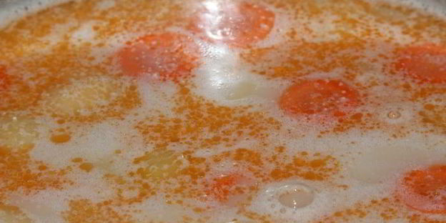 рыбный суп с икрой мойвы