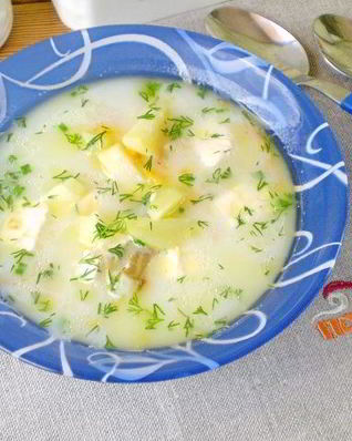 Рыбный суп с плавленым сыром