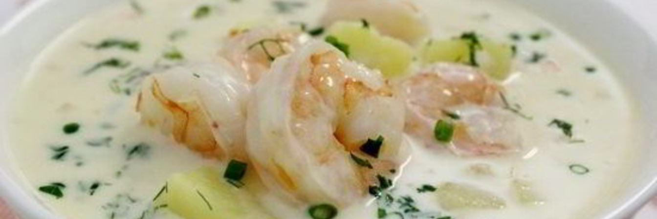 Сливочный суп с креветками