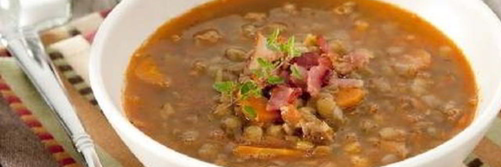 Суп из чечевицы с беконом