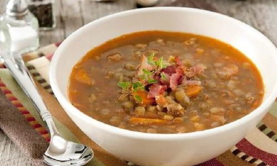 Рецепт супа из чечевицы с беконом