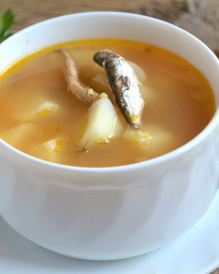 Суп из кильки в томатном соусе