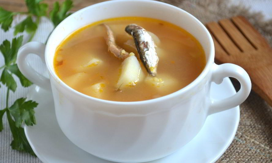 Рецепт супа из кильки в томатном соусе