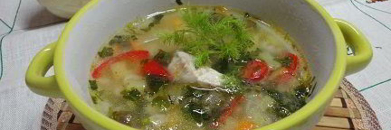 Суп из перловки с каперсами