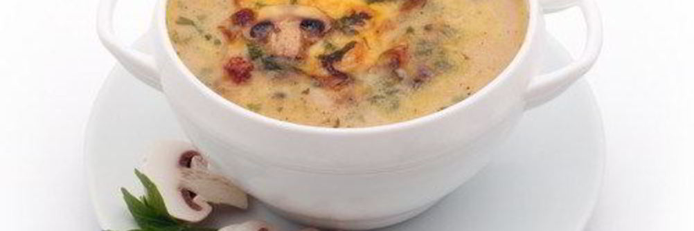 Суп из перловой крупы с хаггисом и грибами