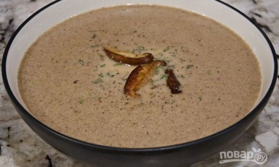 Рецепт грибного супа-пюре на сливках