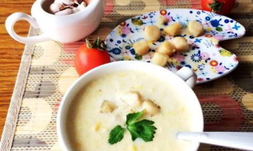 Рецепт кукурузного супа-пюре с гребешками