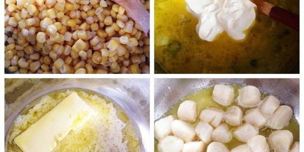 кукурузный суп-пюре с гребешками