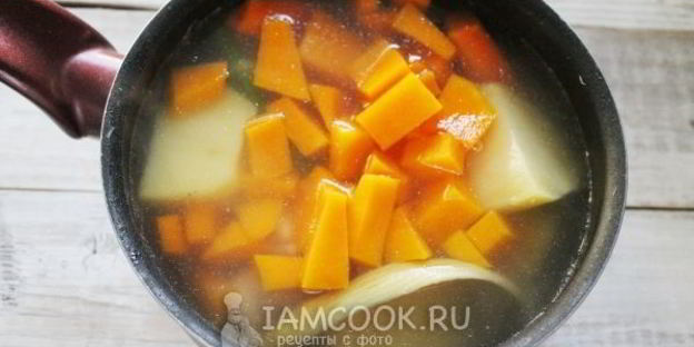 куриный суп-пюре с тыквой
