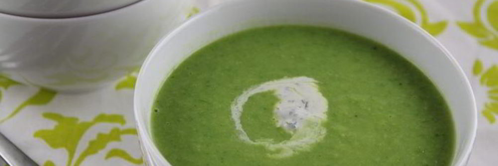 Очень овощной суп-пюре из зеленого горошка