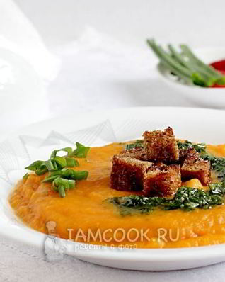 Овощной суп пюре из картофеля и моркови с имбирем