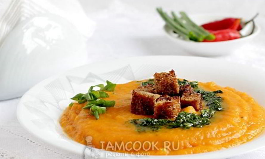 Рецепт овощного супа пюре из картофеля и моркови с имбирем