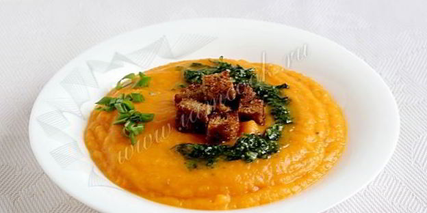 овощной суп пюре из картофеля и моркови с имбирем