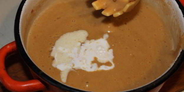 пикантный суп-пюре из красной чечевицы