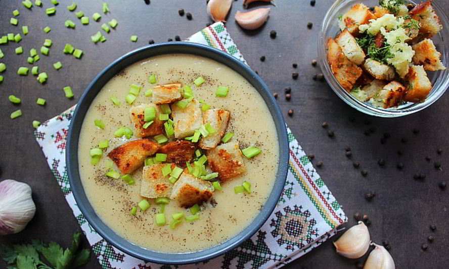 Рецепт сливочно-чесночного суп-пюре