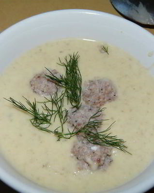 Суп-пюре грибной с фрикадельками