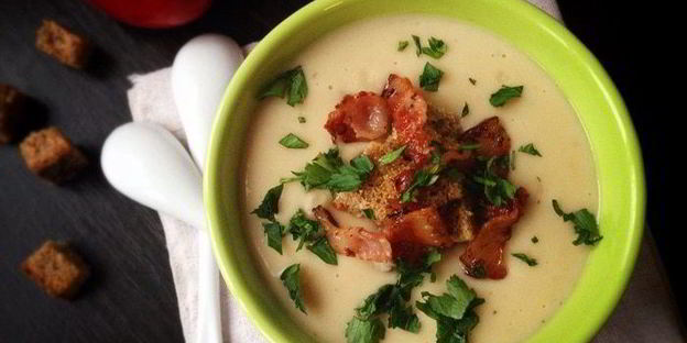 суп-пюре из белой фасоли