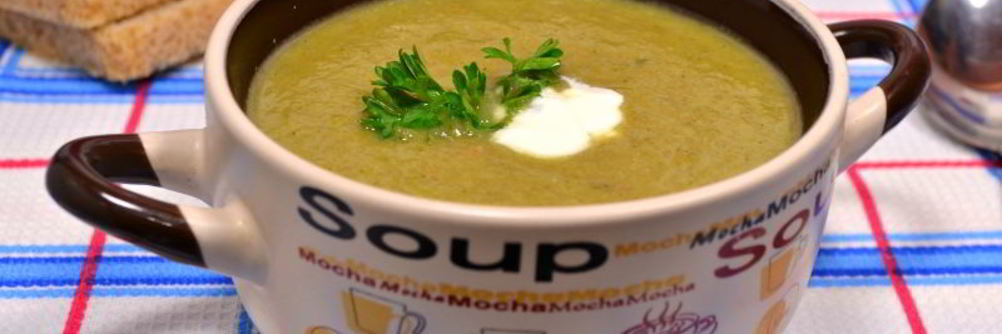 Суп-пюре из брокколи и шампиньонов