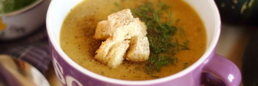 Суп-пюре из грибов и патиссонов