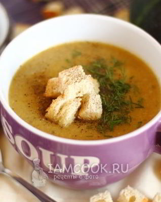 Суп-пюре из грибов и патиссонов