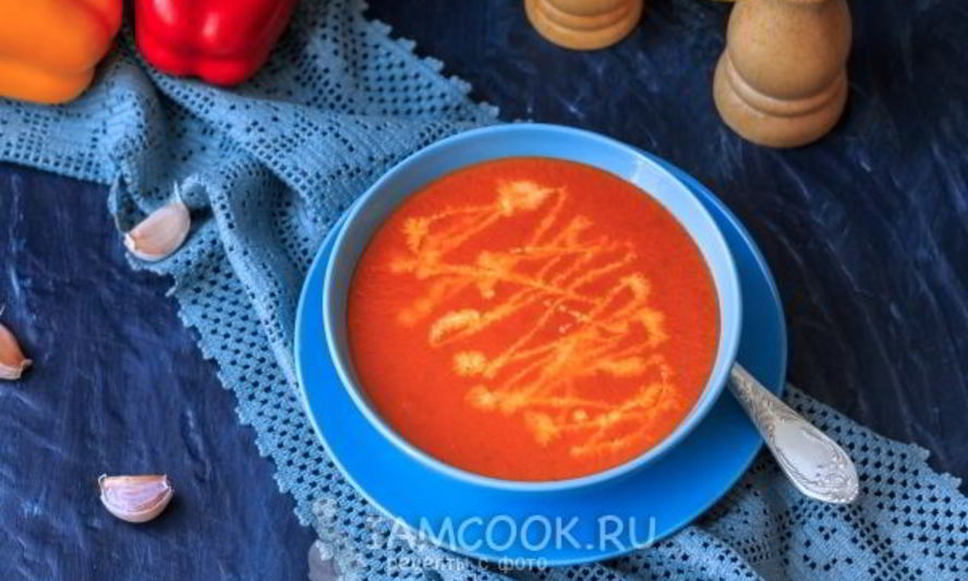 Рецепт супа-пюре из печеного перца