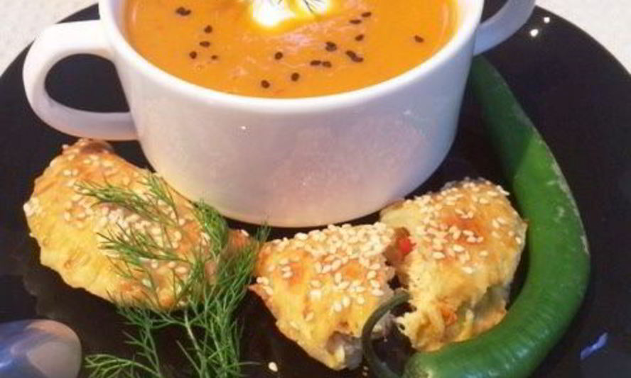 Рецепт супа-пюре из печеных перцев