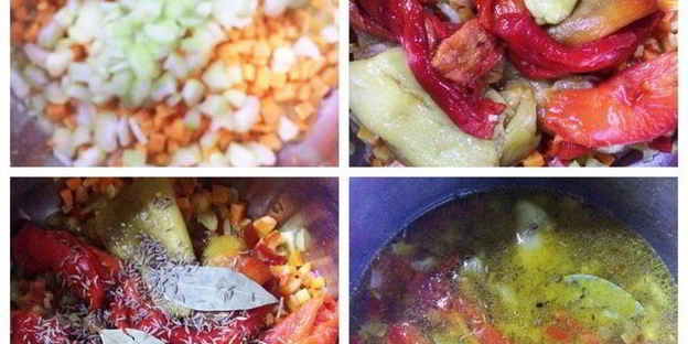 суп-пюре из печеных перцев