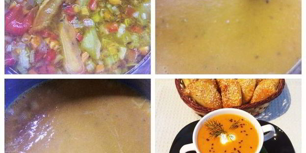 суп-пюре из печеных перцев