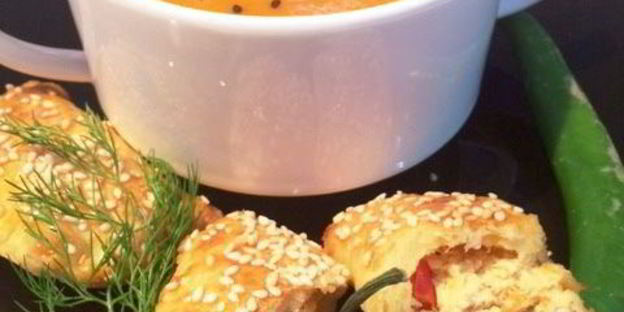 суп-пюре из печеных перцев