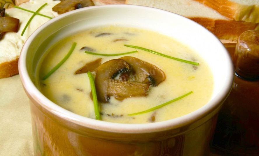 Рецепт супа-пюре из шампиньонов с плавленным сыром
