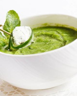 Суп-пюре из цукини с фетой и мятой