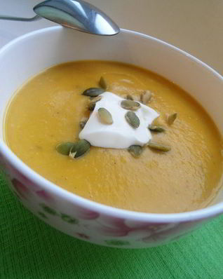 Суп-пюре из тыквы с чечевицей