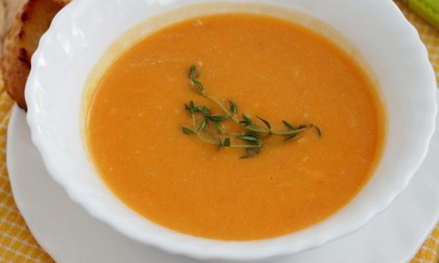 Рецепт супа-пюре из запеченной тыквы и помидоров