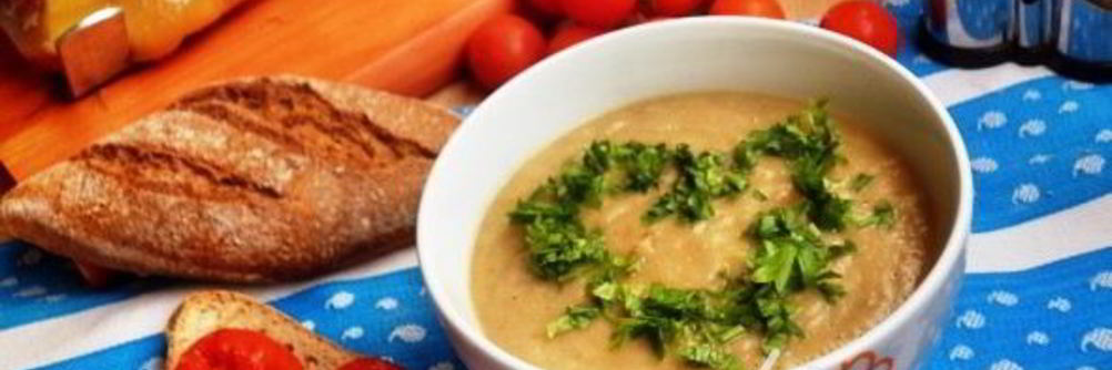 Суп-пюре из запеченных баклажанов