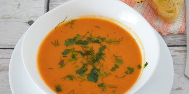 суп-пюре из запеченных баклажанов