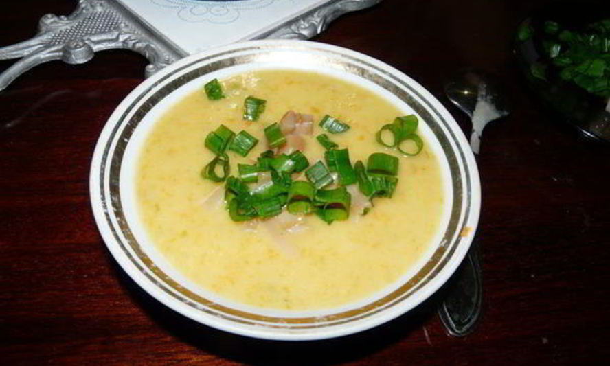 Рецепт супа-пюре картофельного с копченным кальмаром