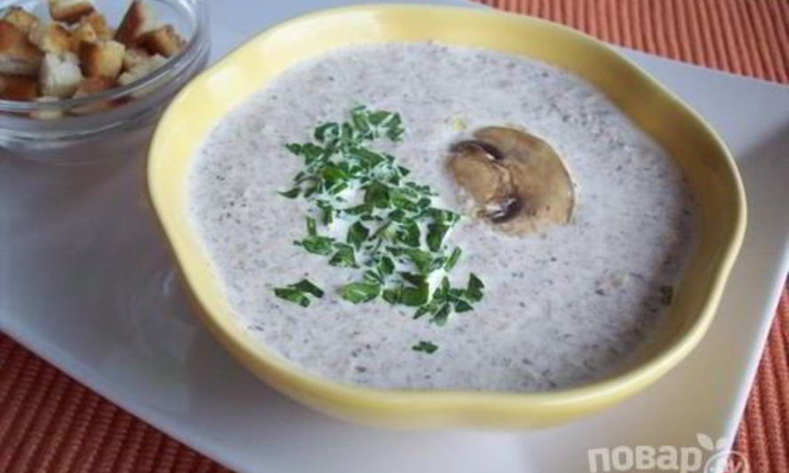 Рецепт супа-пюре с шампиньонами и сыром