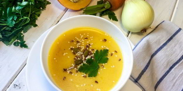 суп-пюре с запеченной тыквой